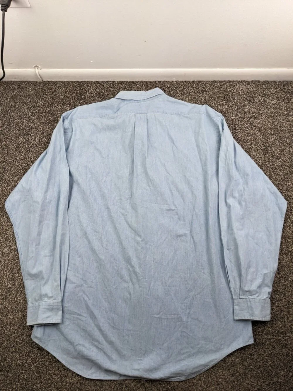 Vintage Polo Ralph Lauren Shirt Chambray Flesh Pony L/S Button Mens Large